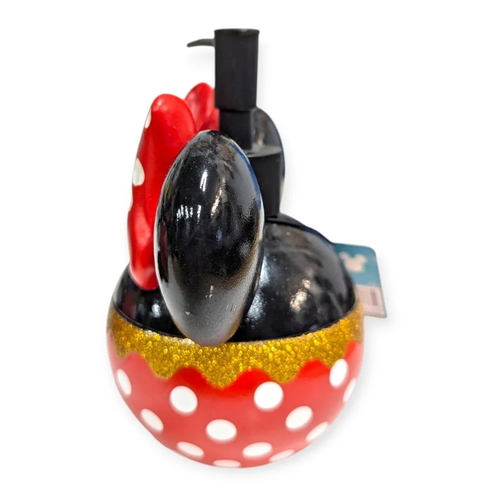 Disney Mickey Minnie Mouse Christmas Soap Dispenser Toothbrush Holder‎ Set NEW